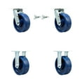 thumbnail image 1 of 6 Inch Solid Polyurethane Caster Set with Roller Bearings 2 Swivel Lock 2 Rigid, 1 of 2