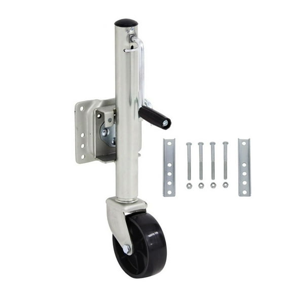 6 Inch Solid Wheel Sidewind Round Swivel Trailer Jack With Bolt On Capacity 540KG Jockey Wheel Boat RV Parts Accessories