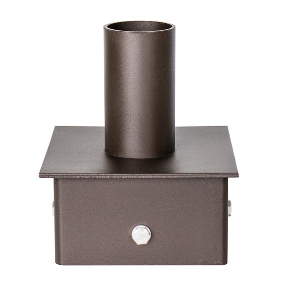 6 Inch Square Pole Tenon Adapter for LED Parking Lot Light, 2-3/8" Vertical Tenon Mount Bracket, Heavy Duty Steel Slip Fitter Pole Top Converter for Shoebox Street Area Light Fixture