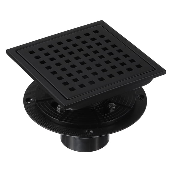 6 Inch Square Shower Drain, 304 Stainless Steel Floor Drain with Flange for Bathrooms, Kitchens, Garages,