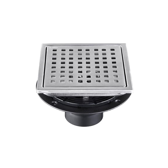 6 Inch Square Shower Drain Grid - Stainless Steel Floor Drain Cover; Anti-Clog Bathroom Drain; Removable Grate for Easy Cleaning; Kitchen, Balcony, Basement