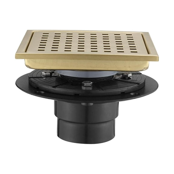 6 Inch Square Shower Drain Grid - Stainless Steel Floor Drain for Bathroom, Kitchen, Balcony - Rustproof & Easy Clean - Removable Strainer