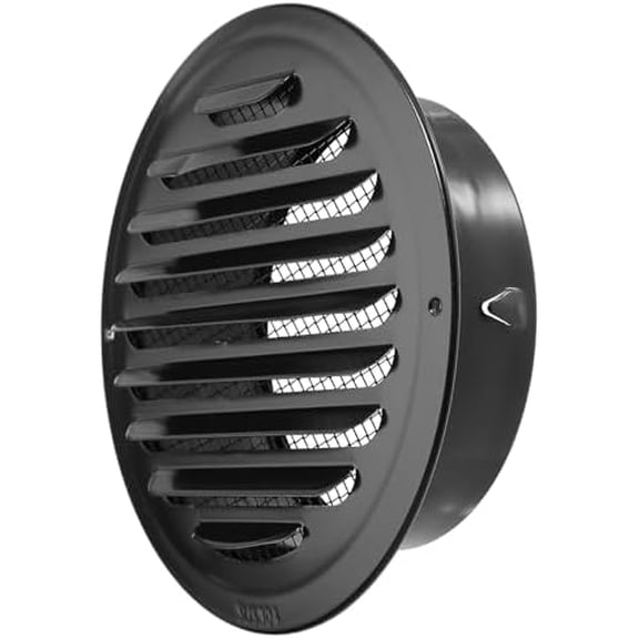 6 Inch Stainless Steel Air Vent Black Soffit Vents Round Vent Cover Soffit Exhaust Vents with Built-in Fine Mesh for Kitchen, Bathroom, Garage, Office and Warehouse Ventilation
