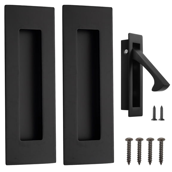 6 Inch Stainless Steel Black (3 Pack A) Rectangular Recessed Finger Flush Pulls