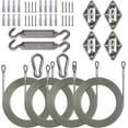 thumbnail image 1 of 6 Inch Stainless Steel Hardware Kit Plus Cable for Rectangle Or Square Sun Shade Sail Installation Set with 12' Long Extension Cable Rust Free 316 Stainless Steel B, 1 of 5