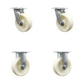 thumbnail image 1 of 6 Inch Stainless Steel Nylon Caster Set with Roll Bearings 2 Swivel Lock 2 Rigid, 1 of 2