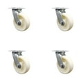 thumbnail image 1 of 6 Inch Stainless Steel Nylon Wheel Swivel Caster Set with Ball Bearings SCC, 1 of 2
