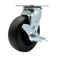 thumbnail image 1 of 6 Inch Stainless Steel Polyolefin Swivel Caster with Roller Bearing and Brake, 1 of 2