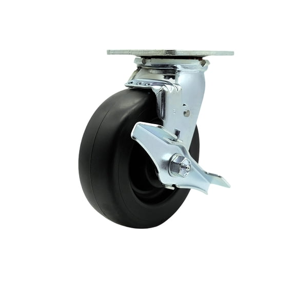 6 Inch Stainless Steel Polyolefin Swivel Caster with Roller Bearing and Brake