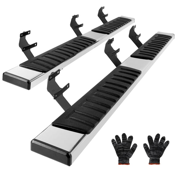 6 Inch Stainless Steel Running Boards Step Bars Compatible with 2015-2023 Ford F150 Crew Cab 2017-2023 F250 F350 Super Duty 500LBS Capacity 2 Piece Nerf Bars