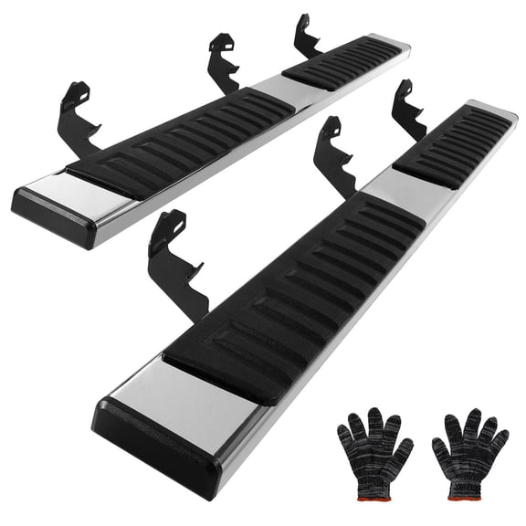 6 Inch Stainless Steel Running Boards Step Bars Compatible with 2009-2018 Dodge Ram 1500 2010-2023 Ram 2500 3500 Crew Cab 500LBS Capacity 2 PCS