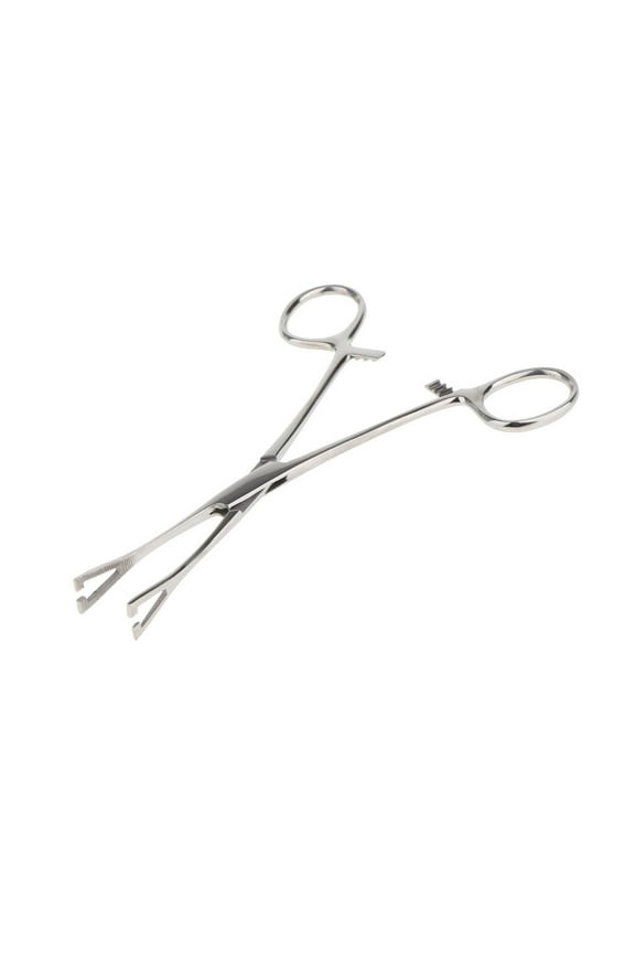 6 Inch Stainless Steel Slotted Forceps Body Navel Nose Lip Ear Piercing Clamp Professional Tool Universal Piercing Forceps.