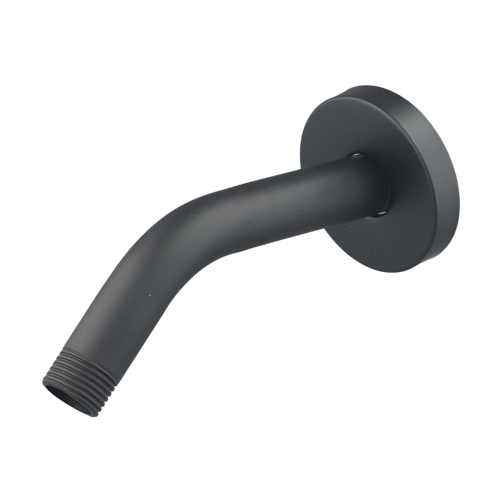 Matte Black Stainless Steel Wall-Mounted Shower Arm with Flange