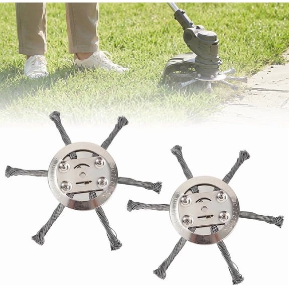 6-Inch Steel Wire Grass Trimmer Head, Universal Weed Trimmer Replacement Head for Lawn Mower & Garden Weed Removal, 5mm Aperture(2 PCS)