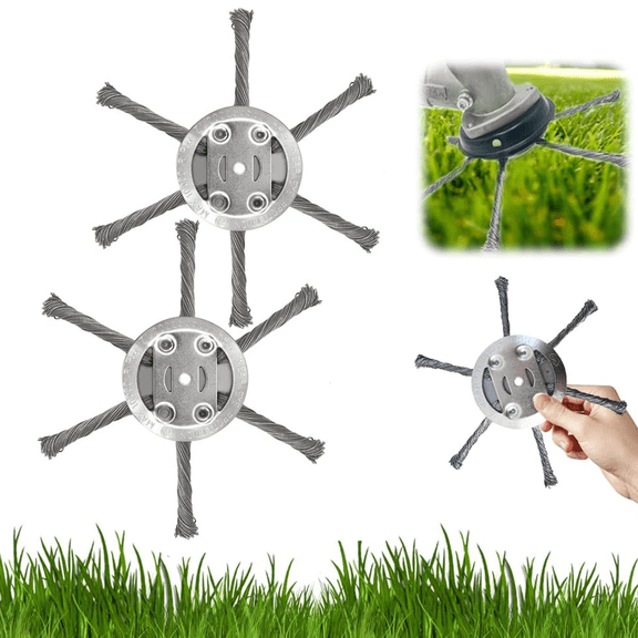 6 Inch Steel Wire Grass Trimmer Head for Electric Battery Powered Cordless String Trimmers, Weed Eaters, 2 Pack
