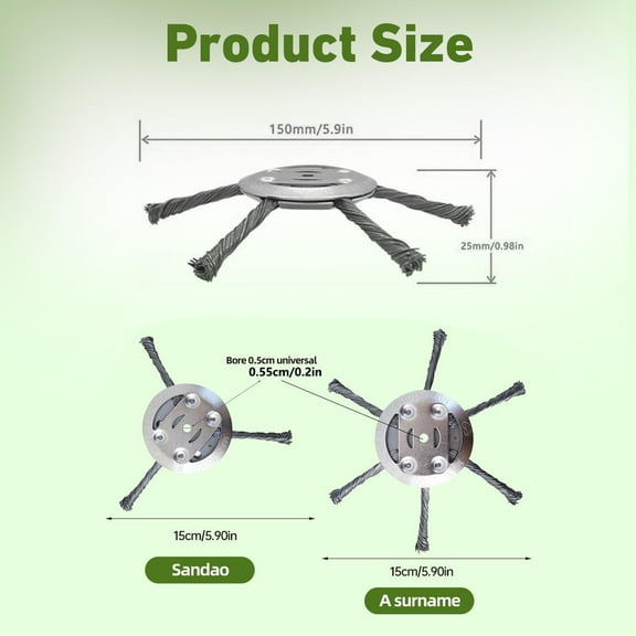 6 Inch Steel Wire Grass Trimmer ,   for Lawn Mower Metal  Wacker Eater with 6 Blades
