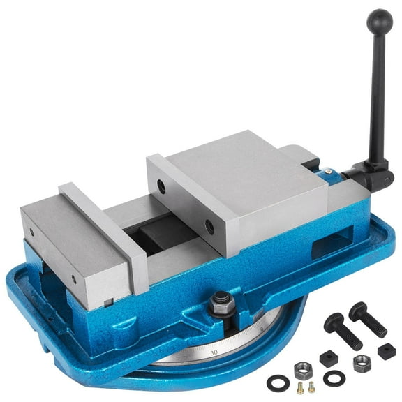 6 Inch Swivel Base Milling Machine Vise, Heavy Duty Bench Clamp for CNC, High Precision 6" Jaw Width 360 Degree Rotating Vise