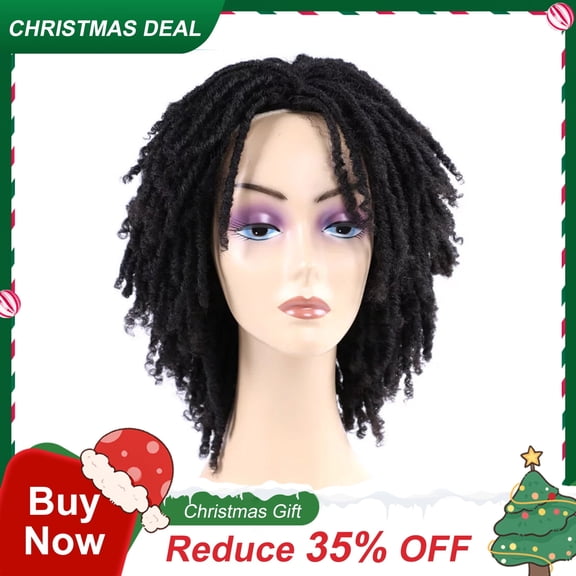 6 Inch Synthetic Dreadlocks Wig for Black Women, Short Curly Natural Crochet Wig, Heat Resistant Fiber, Adjustable Strap, Comfortable & Easy to Wear for Daily Party