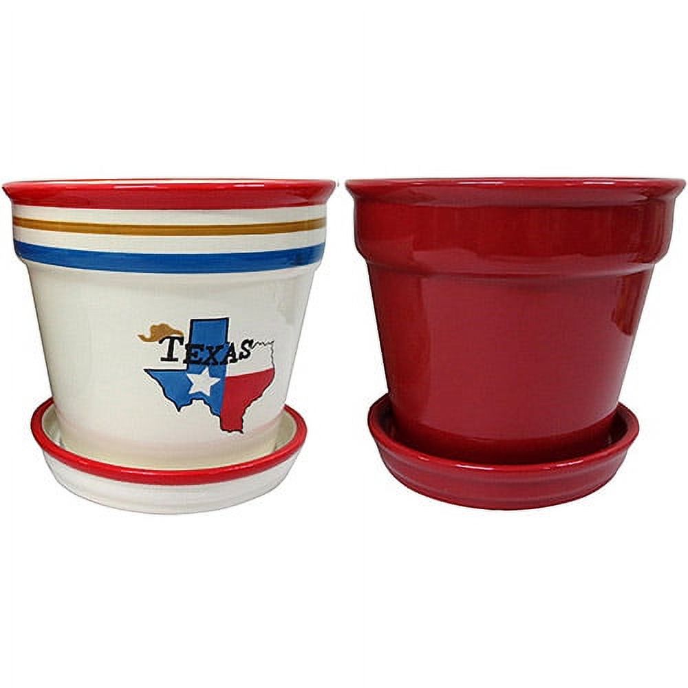6 Inch Texas Ceramic Planter + 6 Inch Re - image 1 of 1