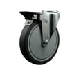 thumbnail image 1 of 6 Inch Thermo Rubber Wheel Swivel Bolt Hole Caster with Posi Lock Brake, 1 of 2