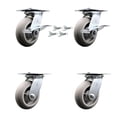 thumbnail image 1 of 6 Inch Thermoplastic Caster Set with Roller Bearing 4 Swivel Lock and 2 Brake, 1 of 2