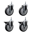 thumbnail image 1 of 6 Inch Thermoplastic Rubber 12MM Threaded Stem Caster Set 2 Brakes SCC, 1 of 2