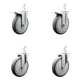 thumbnail image 1 of 6 Inch Thermoplastic Rubber 7/8 Inch Square Stem Caster Set 2 Total Lock Brakes, 1 of 2