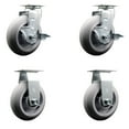 thumbnail image 1 of 6 Inch Thermoplastic Rubber Caster Set with Ball Bearings 2 Brakes 2 Rigid, 1 of 2