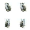 thumbnail image 1 of 6 Inch Thermoplastic Rubber Caster Set with Ball Bearings 2 Swivel 2 Rigid SCC, 1 of 2
