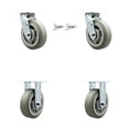 thumbnail image 1 of 6 Inch Thermoplastic Rubber Caster Set with Roller Bearing 2 Swivel Lock 2 Rigid, 1 of 2