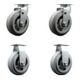 thumbnail image 1 of 6 Inch Thermoplastic Rubber Caster Set with Roller Bearings 2 Swivel 2 Rigid, 1 of 2