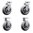 thumbnail image 1 of 6 Inch Thermoplastic Rubber Caster Set with Roller Bearings 2 Swivel 2 Rigid, 1 of 2