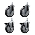 thumbnail image 1 of 6 Inch Thermoplastic Rubber ½ Inch Threaded Stem Caster Set 2 Brakes SCC, 1 of 2