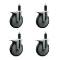 thumbnail image 1 of 6 Inch Thermo Rubber Swivel 1-1/4 Inch Expanding Stem Caster Set Brake, 1 of 2