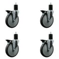 thumbnail image 1 of 6 Inch Thermo Rubber Swivel 1-3/4 Inch Expanding Stem Caster Set with Brake, 1 of 2