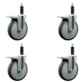 thumbnail image 1 of 6 Inch Thermo Rubber Swivel 1 Inch Expanding Stem Caster Set Total Lock Brake, 1 of 2