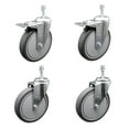 thumbnail image 1 of 6 Inch Thermoplastic Rubber Swivel 3/8 Inch Stem Caster Set 2 Total Lock Brake, 1 of 2