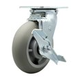 thumbnail image 1 of 6 Inch Thermoplastic Rubber Swivel Caster with Roller Bearing and Brake SCC, 1 of 2