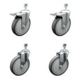 thumbnail image 1 of 6 Inch Thermoplastic Rubber Swivel ½ Inch Stem Caster Set 2 Total Lock Brake SCC, 1 of 2