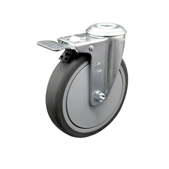 6 Inch Thermoplastic Rubber Wheel Bolt Hole Caster with Total Lock Brake SCC