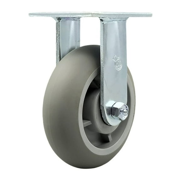 6 Inch Thermoplastic Rubber Wheel Rigid Caster with Ball Bearing Service Caster