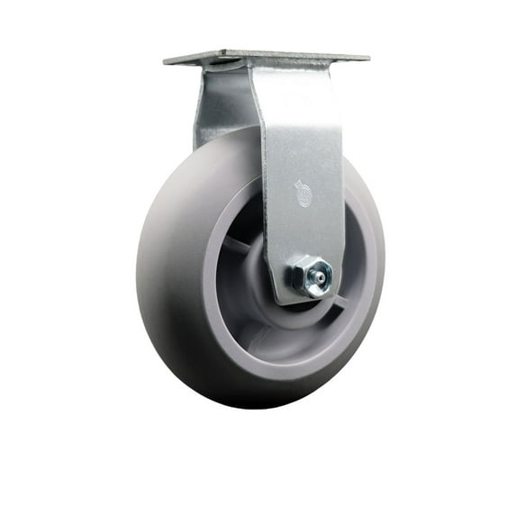 6 Inch Thermoplastic Rubber Wheel Rigid Caster with Roller Bearing SCC