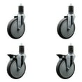 thumbnail image 1 of 6 Inch Thermo Rubber Wheel Swivel 1-5/8 Inch Expanding Stem Caster Set 2 Brakes, 1 of 2