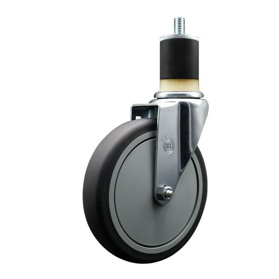 6 Inch Thermoplastic Rubber Wheel Swivel 1-7/8 Inch Expanding Stem Caster SCC
