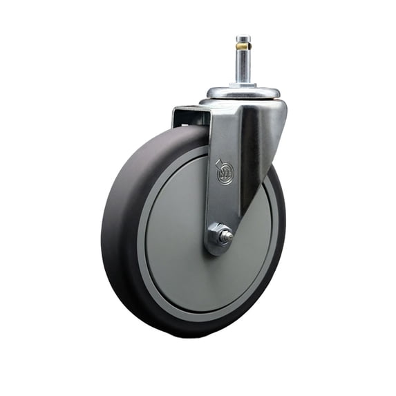 6 Inch Thermoplastic Rubber Wheel Swivel 7/16 Inch Grip Ring Stem Caster SCC