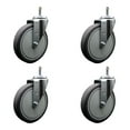 thumbnail image 1 of 6 Inch Thermoplastic Rubber Wheel Swivel 7/16 Inch Grip Ring Stem Caster Set SCC, 1 of 2