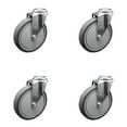 thumbnail image 1 of 6 Inch Thermoplastic Rubber Wheel Swivel Bolt Hole Caster Set Service Caster, 1 of 2