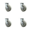 thumbnail image 1 of 6 Inch Thermoplastic Rubber Wheel Swivel Caster Set with Ball Bearings SCC, 1 of 2