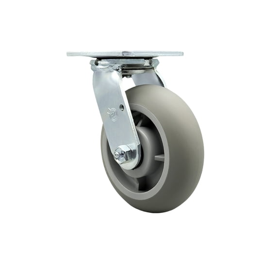 6 Inch Thermoplastic Rubber Wheel Swivel Caster with Ball Bearing Service Caster