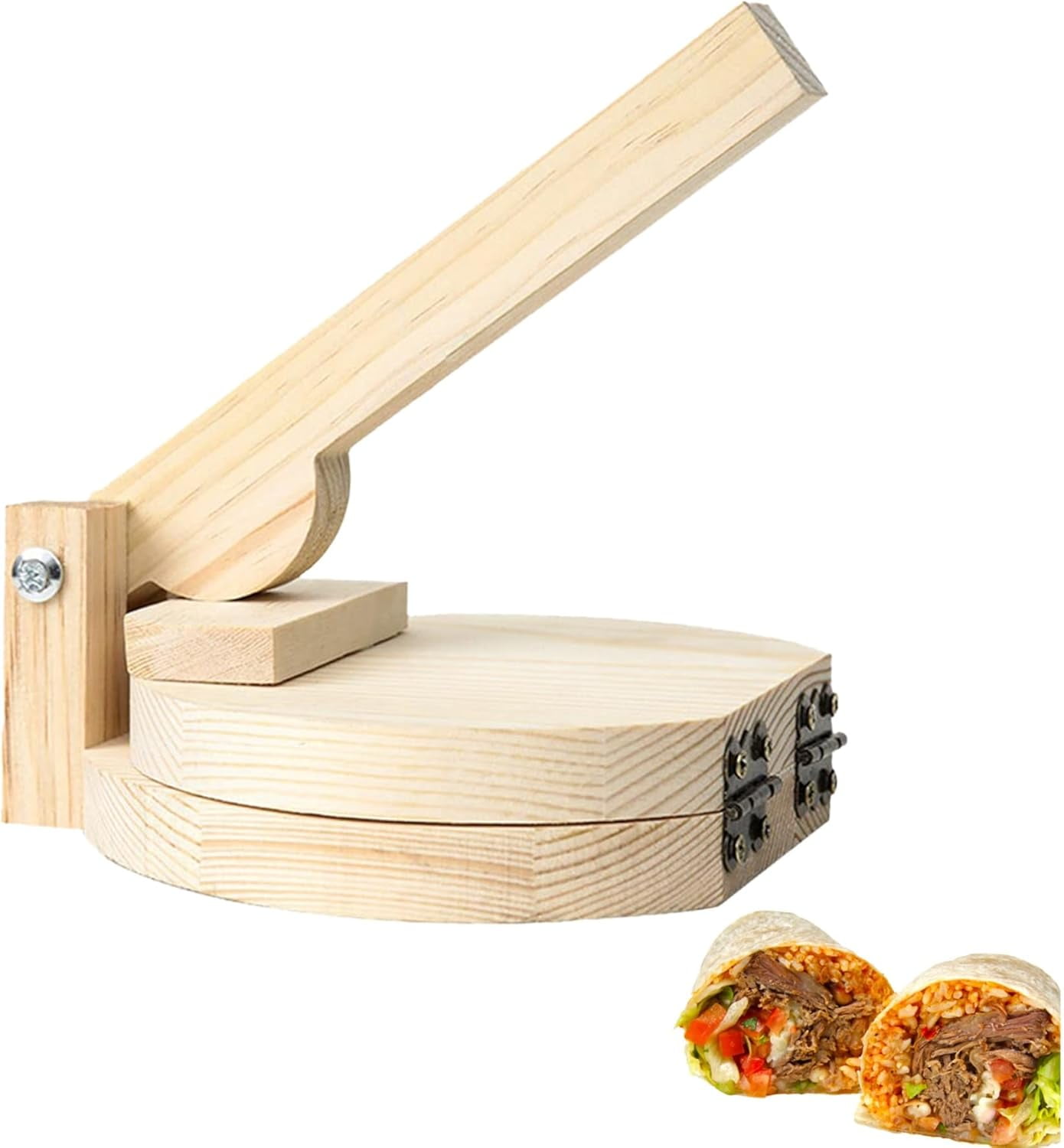 6-Inch Tiny Wooden Tortilla Press, Bamboo Tortilla Maker for Children ...